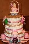 girls drive tractors diaper cake