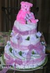 hot pink bear diaper cake