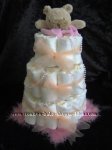  bear and pearls diaper cake