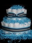 blue mod stripes diaper cake