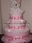 pink and white dog diaper cake