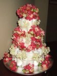 elegant pink and cream flowers diaper cake