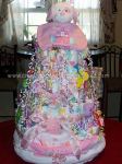 pink princess dog diaper cake