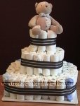 brown bear stripes diaper cake