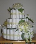 elegant gold flowers diaper cake