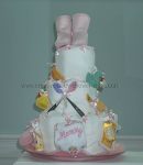 pink bootie diaper baby cake