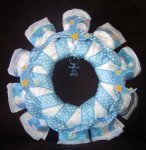 blue polka dot moon and stars diaper wreath