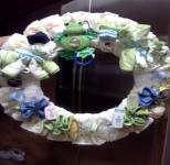 green frog diaper wreath