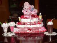 red and white cherry poodle dog diaper cake