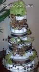 brown and green butterflies diaper cake