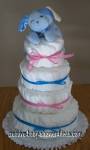 pink and blue dog diaper cake