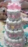 4 tier pink diaper cake