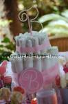 pink monogram garden diaper cake