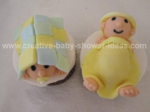 baby blanket cupcakes