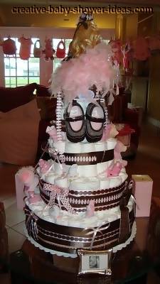 back of barbie princess diaper cake