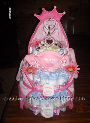 princess hooded towel diaper cake