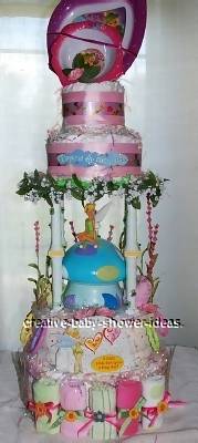 Tinkerbell Garden Pillar Diaper Cake