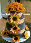 sunflower yellow and black towel cake