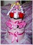 pink hello kitty towel cake