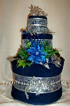 winter blue towel cake