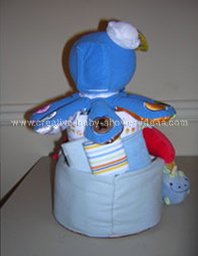 back of octopus baby einstein diaper cake