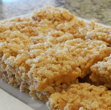 caramel rice krispie bars