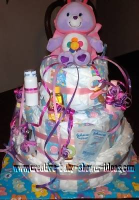 care bear diaper cake instructions