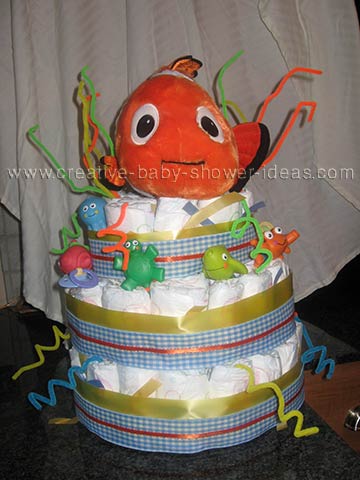 orange finding nemo diaper cake