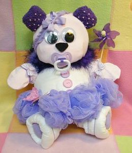 ballerina diaper bear sitting down