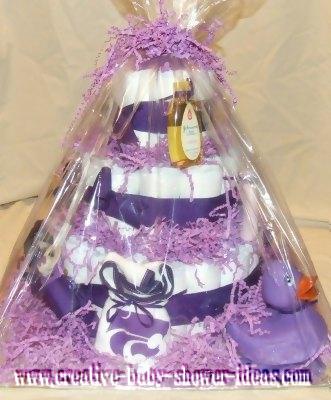 purple Kansas State diaper cake