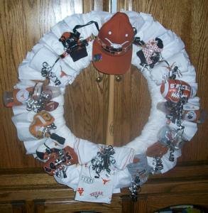 texas longhorn football diaper wreath