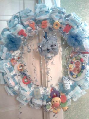 blue baby boy tyson letters diaper wreath