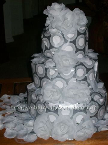 front of retro dots diaper cake