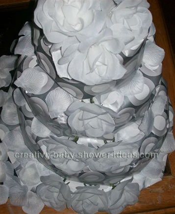 silver dots diaper cake