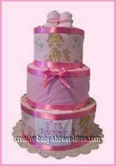 pink baby bootie girl diaper cake