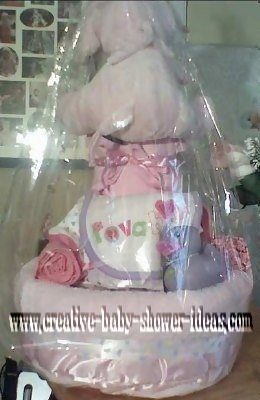 back of girl diaper cake