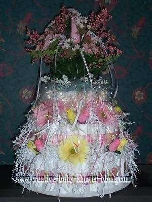 baby girl ballet diaper cake