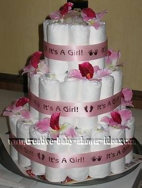 its a girl diaper cake