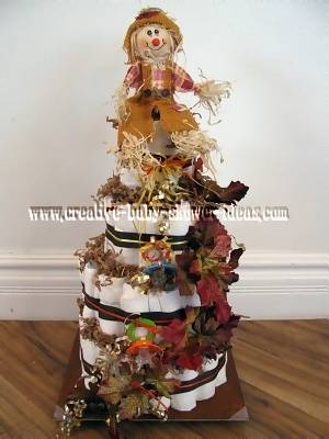 harvest scarecrow diaper cake