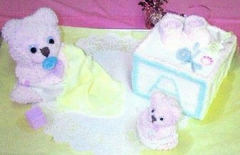 mommy and baby teddy bear block baby shower cake