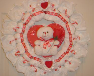 valentines diaper wreath