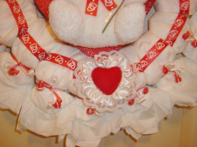 valentines diaper wreath