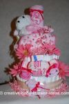 hot pink got milk diaper cake