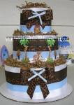 chic leopard dots jungle diaper cake