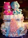 twin care bear diaper cakes