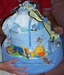 boy blue blanket diaper cake