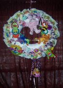 pink animal diaper wreath