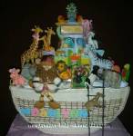 twins noahs ark diaper cake