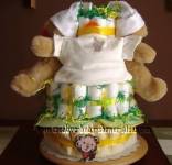 twin sleepy bear diaper cakes