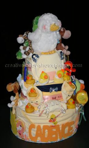 twin duck diaper cake